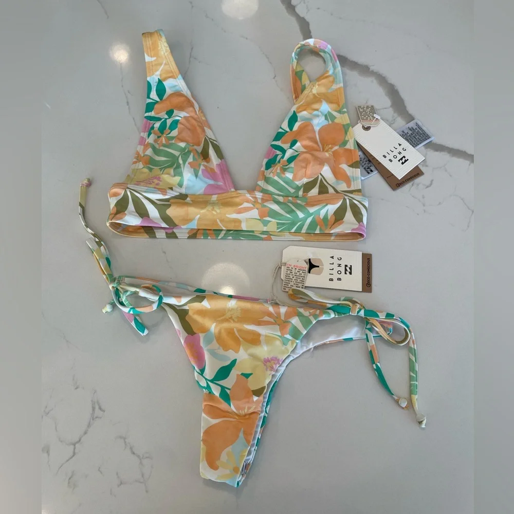 BILLABONG Sweet Aloha Bikini set NWT women’s swimsuit set size medium 🔥🌺 - Picture 2 of 12
